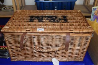 A Fortnum & Mason wicker hamper (empty)