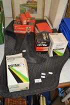 Assorted garage contents to include mats, seatbelts etc