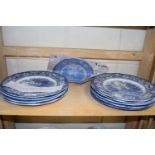 A quantity of Independence Hall Liberty Blue dinner plates