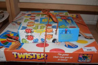 Two games to include Twister and Bugs