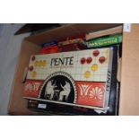 Box of assorted board games,