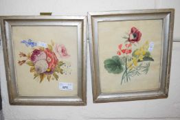 Two floral watercolour studies, framed and glazed