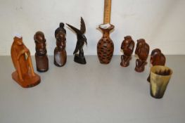 Group of various carved African figures and other items