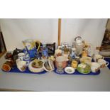 Two trays of various assorted ceramics, cruet items etc