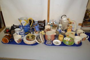 Two trays of various assorted ceramics, cruet items etc