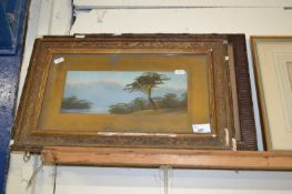 Mixed Lot: Late 19th Century school study of a loch side scene, oil on board together with a