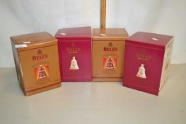 Four Wade Bells Scotch Whisky decanters, Christmas Editions in original boxes