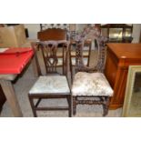 Victorian gothic style dining chair and one other (2)