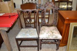 Victorian gothic style dining chair and one other (2)