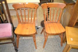 Pair of modern pine kitchen chairs