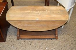 Sanded elm drop leaf coffee table, possibly Ercol