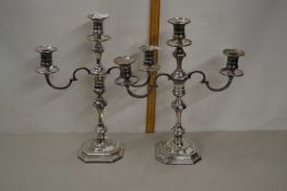 Pair of silver plated candelabra