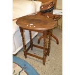 Early 20th Century oak occasional table with oval top and barley twist legs