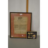 John Baskett - A paper fragment by the Queen, a proclamation dated 1713, framed and glazed