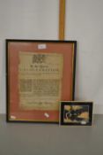 John Baskett - A paper fragment by the Queen, a proclamation dated 1713, framed and glazed