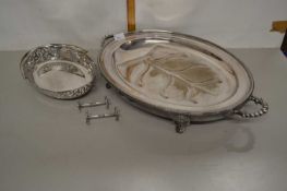 Silver plated warming stand and other items
