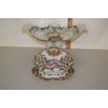 Masons iron stone tazza together with a further Cosmopolit sauce tureen and stand