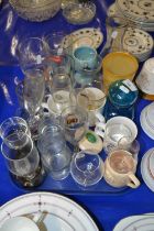 Tray of various assorted drinking glasses and other items to include Royalty issues