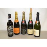 Mixed Lot: One bottle of 1970 Dalva Port, further bottles of Moet & Chandon Champagne and two others