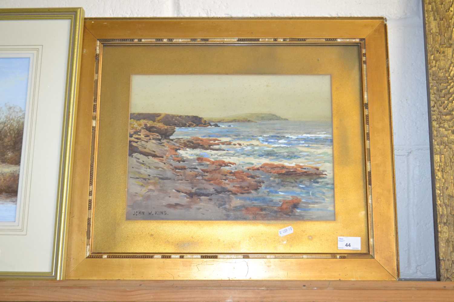 John King - Study of a coastal scene, watercolour, framed and glazed