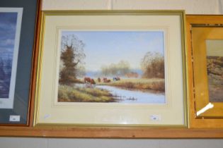 Ken Buckley, Morning Grazing, watercolour, framed and glazed
