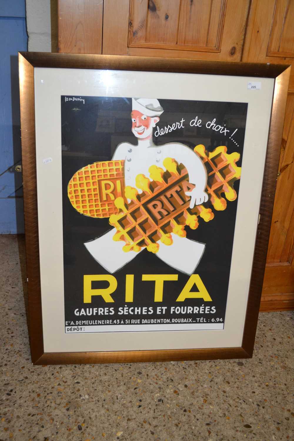 Reproduction French Rita advertising print, framed