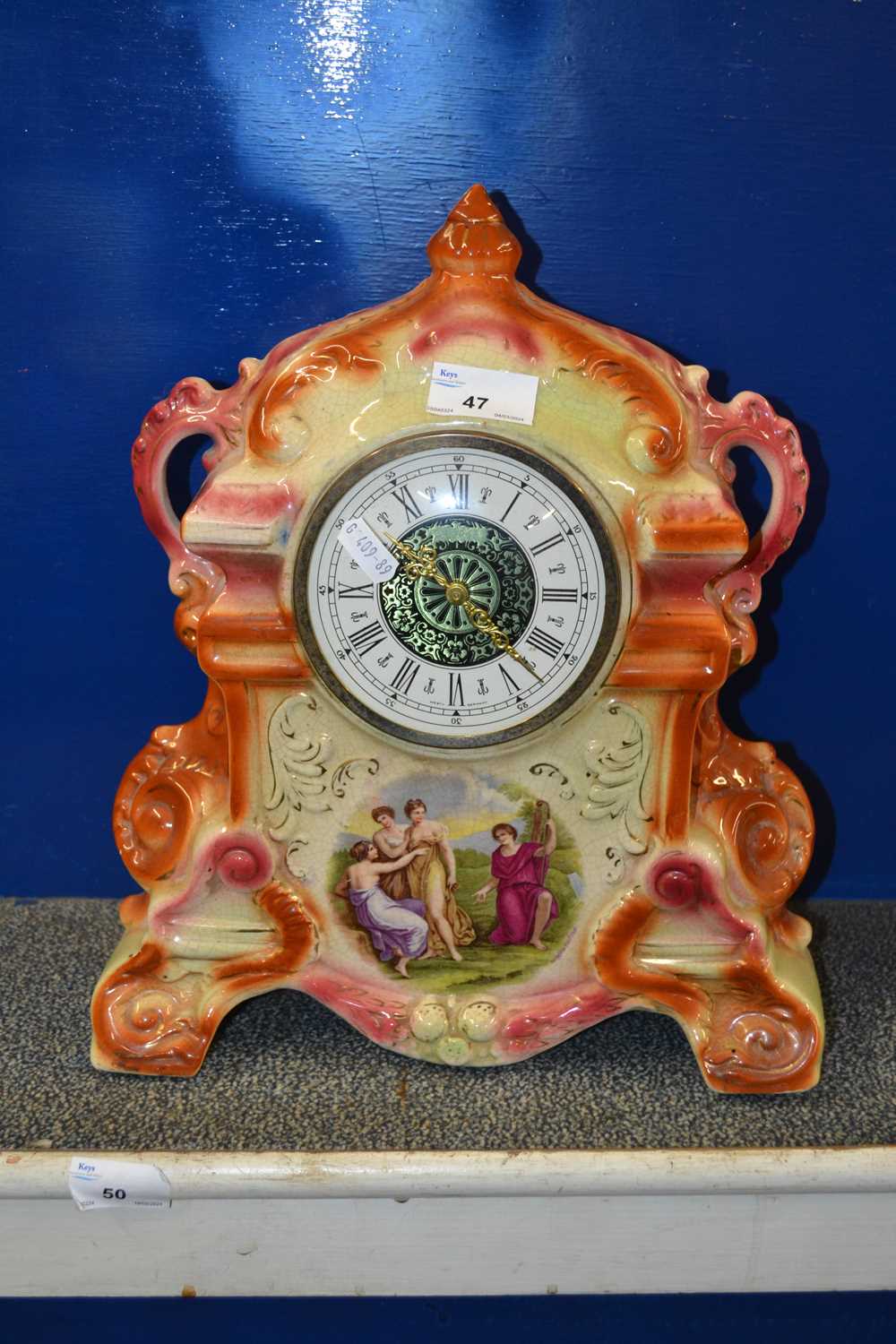 Early 20th Century porcelain cased mantel clock