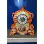 Early 20th Century porcelain cased mantel clock