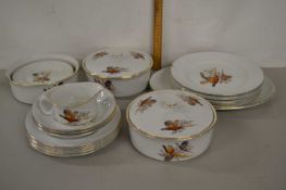 Quantity of pheasant decorated table wares