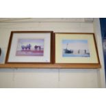 Four prints by Patrick Durrant, framed and glazed