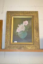 20th Century school study of a vase of flowers, oil on board, framed