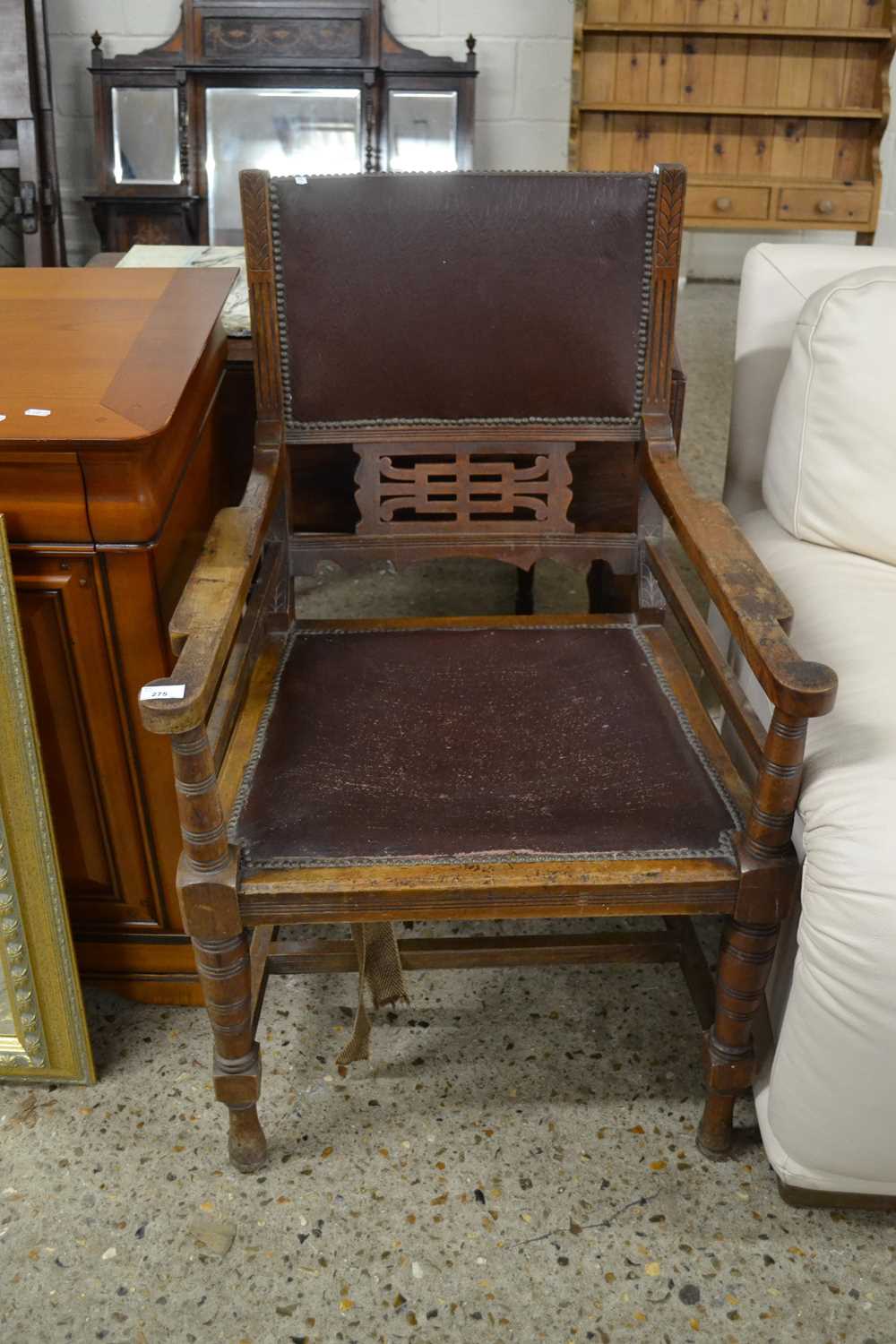 Large 19th Century mahogany framed armchair