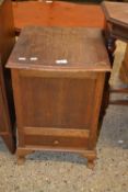 An early 20th Century oak veneered sewing box