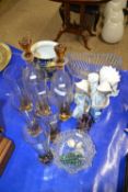 Mixed Lot: Various drinking glasses, decanters, assorted figurines etc