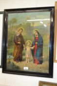 Seiber, study of Mary, Joseph and the Christ child, lithograph print, framed and glazed