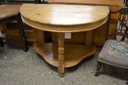 20th Century pine demi lune hall table