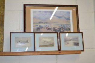 After Edmund Miller - Wings over the Glens, coloured print, signed in pencil together with Les