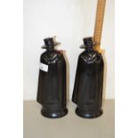 Royal Doulton Sandeman pair of black glazed figural decanters