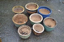 Group of eight various plant pots
