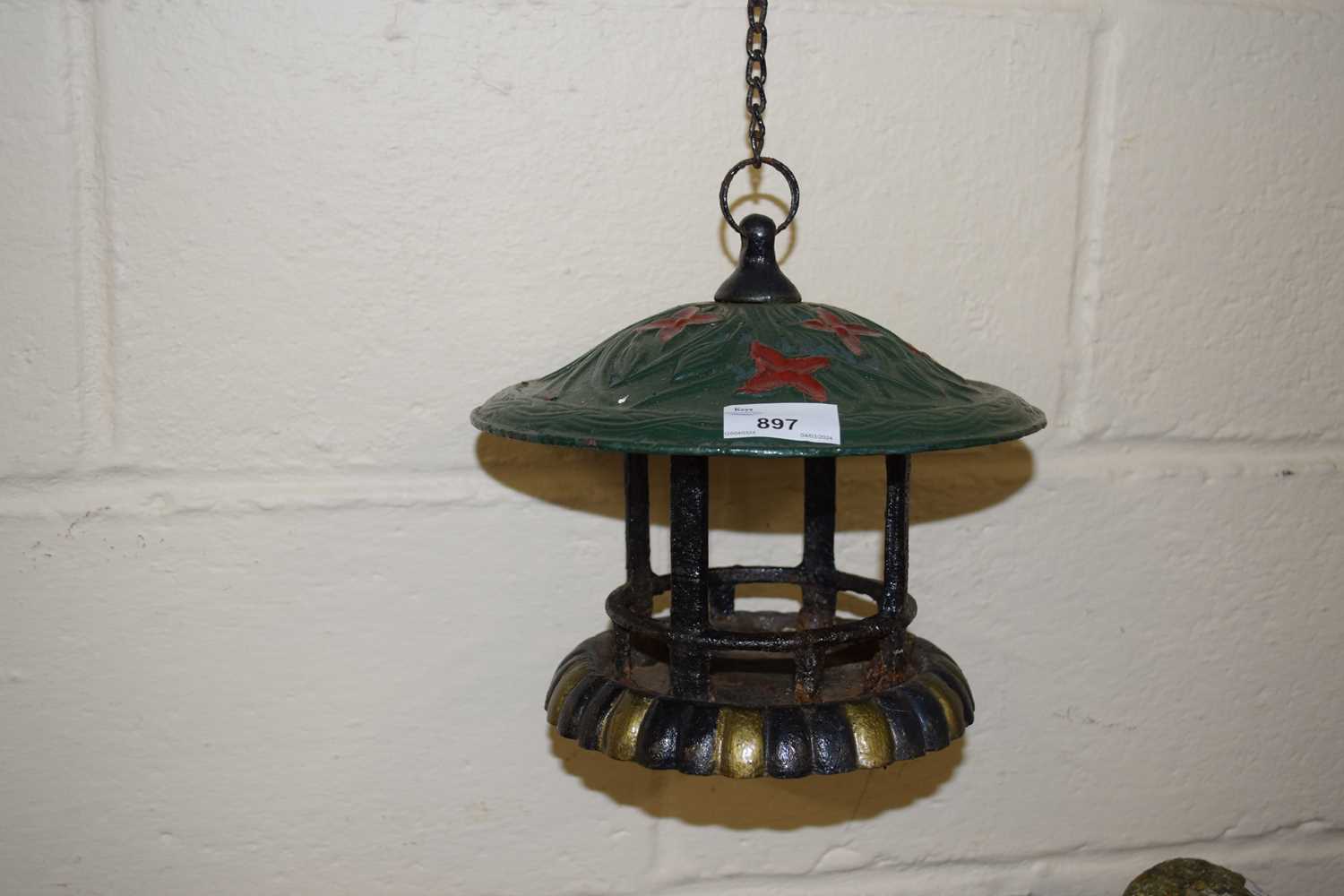 Hanging cast iron bird feeder