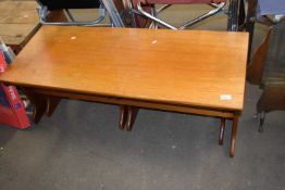 A mid 20th Century nest of coffee table and two side tables