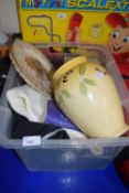 Mixed Lot: Vase, plates, kitchen scales etc