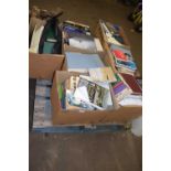Pallet containing seven boxes of various mixed books