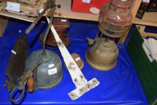 Mixed Lot: Paraffin lamp, letterbox etc