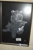 Study of a Tiger, framed and glazed