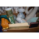 Mixed Lot: Toy Noah's Arks, wooden swans, vases etc