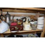 Mixed Lot: Cheese dishes, ramekins, gilt picture frame etc