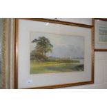 20th Century school watercolour study of river scene with Wherry, indistinctly signed, framed and