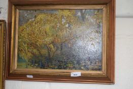 De Landre, study of autumn tree, oil on board