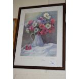 Study of anemones by Haydee, watercolour, framed and glazed